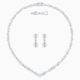 Dalmazio Design - Swarovski Tennis Deluxe V Mixed Set, White, Rhodium Plated